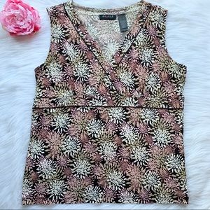 Axcess Liz claiborne sleeveless floral top size XL